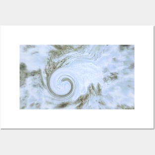 Blue stone texture pastel swirl Posters and Art